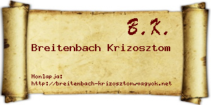 Breitenbach Krizosztom névjegykártya